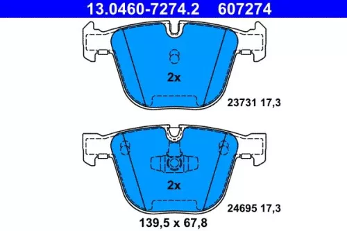 ATE Brake Pad Set, disc brake (13.0460-7274.2)