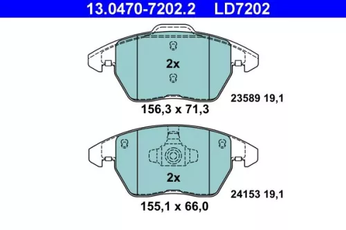 ATE Brake Pad Set, disc brake (13.0470-7202.2)