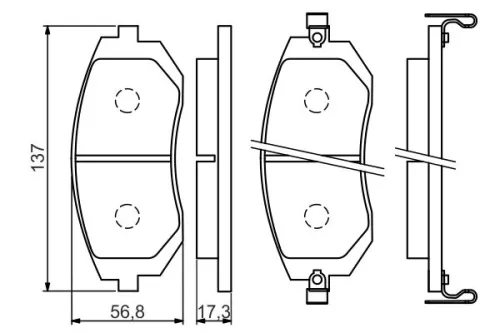 BOSCH Brake Pad Set, disc brake (0986494558)