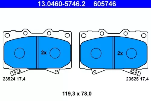 ATE Brake Pad Set, disc brake (13.0460-5746.2)