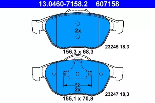 ATE Brake Pad Set, disc brake (13.0460-7158.2)