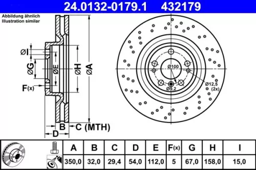 ATE Brake Disc (24.0132-0179.1)
