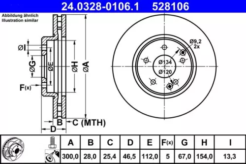 ATE Brake Disc (24.0328-0106.1)