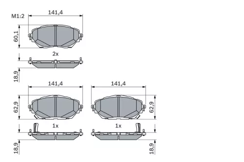 BOSCH Brake Pad Set, disc brake (0986424865)