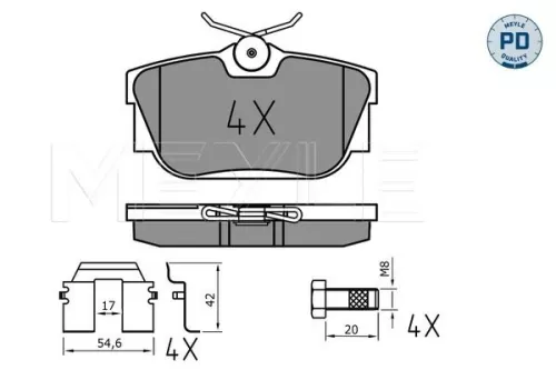 MEYLE Brake Pad Set, disc brake (0252322417/PD)