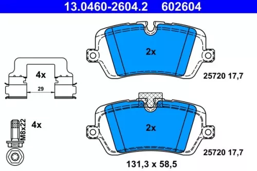 ATE Brake Pad Set, disc brake (13.0460-2604.2)
