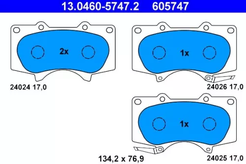 ATE Brake Pad Set, disc brake (13.0460-5747.2)