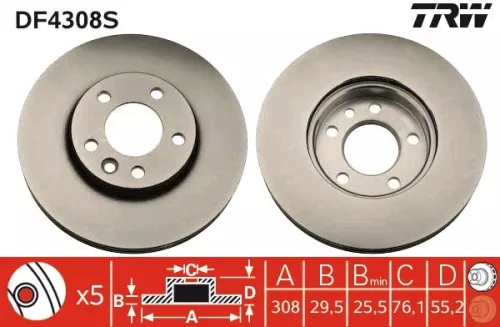 TRW Brake Disc (DF4308S)