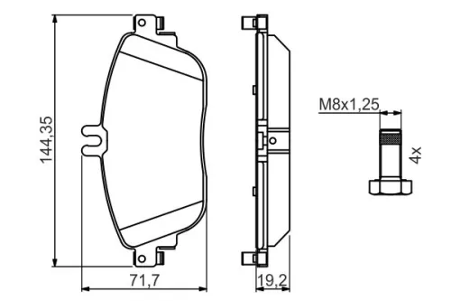 BOSCH Brake Pad Set, disc brake (0986494662)