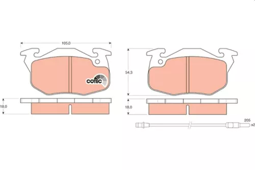 TRW Brake Pad Set, disc brake (GDB327)