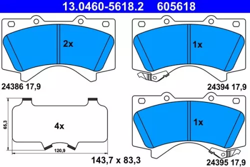 ATE Brake Pad Set, disc brake (13.0460-5618.2)