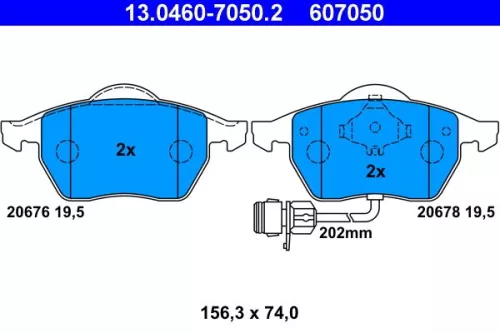 ATE Brake Pad Set, disc brake (13.0460-7050.2)