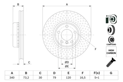 BOSCH Brake Disc (0986479E11)