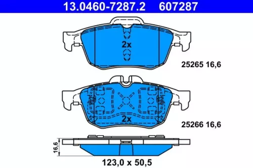 ATE Brake Pad Set, disc brake (13.0460-7287.2)