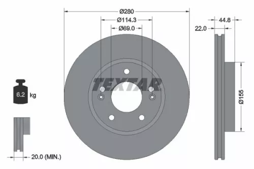 TEXTAR Brake Disc (92314703)