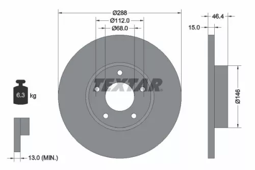 TEXTAR Brake Disc (92057405)
