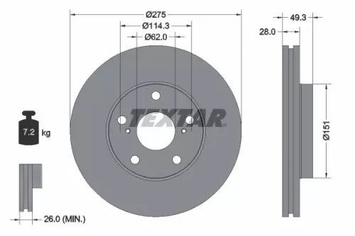 TEXTAR Brake Disc (92077703)