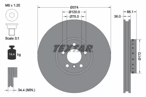 TEXTAR Brake Disc (92266325)