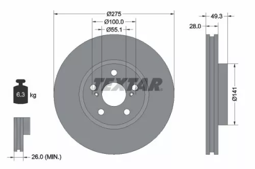 TEXTAR Brake Disc (92142003)