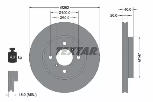 TEXTAR Brake Disc (92292903)