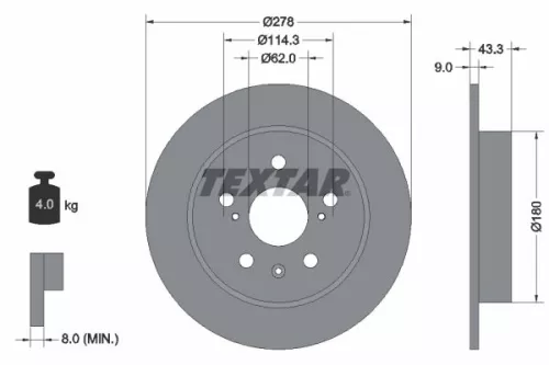 TEXTAR Brake Disc (92225303)