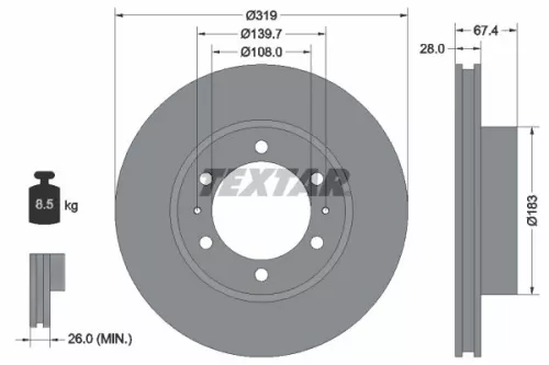 TEXTAR Brake Disc (92274903)