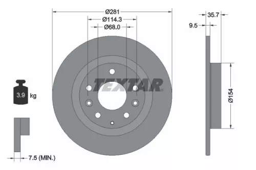 TEXTAR Brake Disc (92293703)