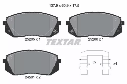 TEXTAR Brake Pad Set, disc brake (2520501)