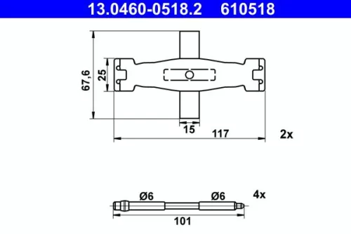 ATE Accessory Kit, disc brake pad (13.0460-0518.2)