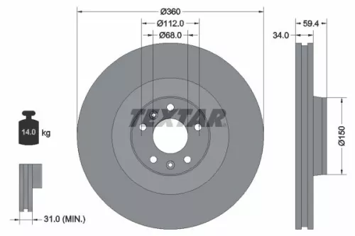 TEXTAR Brake Disc (92122205)