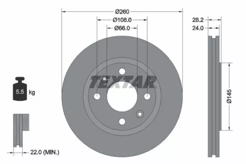 TEXTAR Brake Disc (92078603)