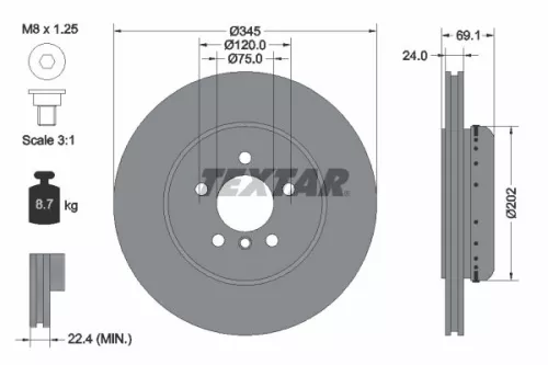 TEXTAR Brake Disc (92253925)
