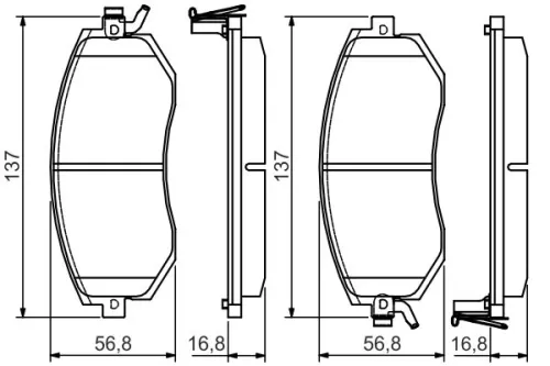 BOSCH Brake Pad Set, disc brake (0986495125)