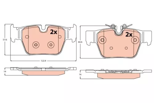 TRW Brake Pad Set, disc brake (GDB2384)