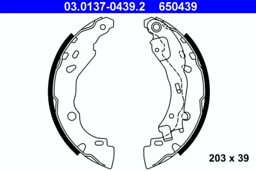 ATE Brake Shoe Set (03.0137-0439.2)