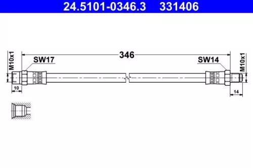 ATE Brake Hose (24.5101-0346.3)