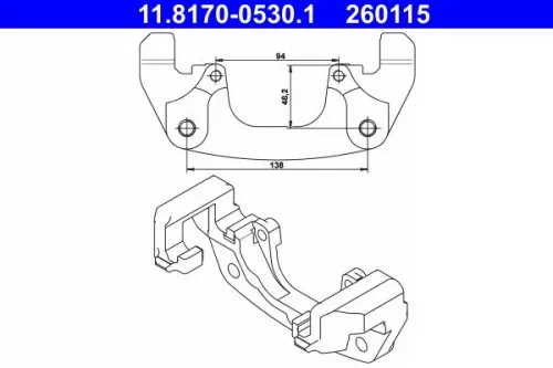 ATE Bracket, brake caliper (11.8170-0530.1)