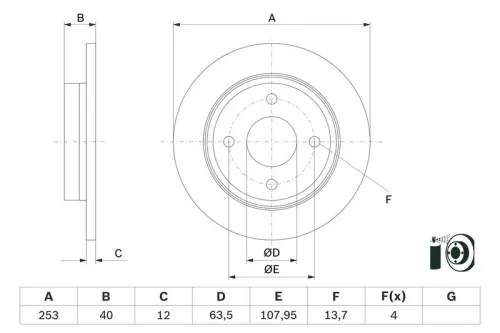 BOSCH Brake Disc (0986479F63)