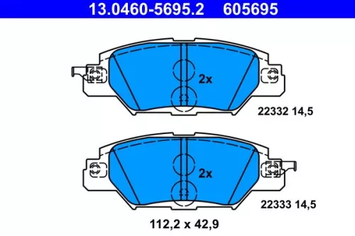 ATE Brake Pad Set, disc brake (13.0460-5695.2)