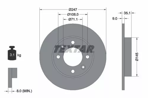 TEXTAR Brake Disc (92111703)