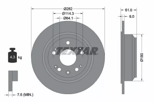 TEXTAR Brake Disc (92165803)
