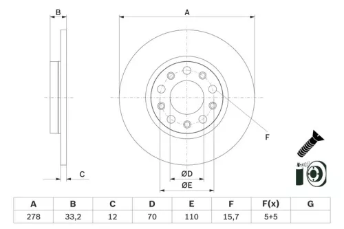 BOSCH Brake Disc (0986479G21)