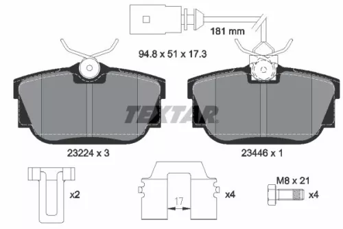 TEXTAR Brake Pad Set, disc brake (2322416)
