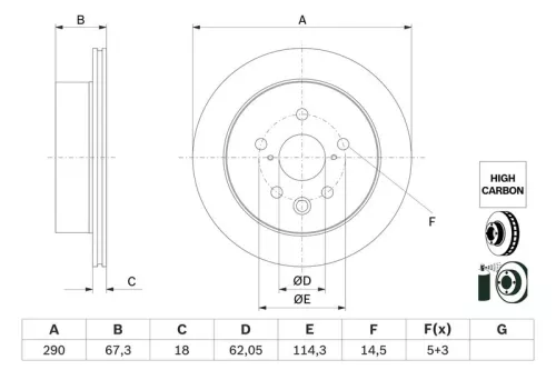 BOSCH Brake Disc (0986479G64)