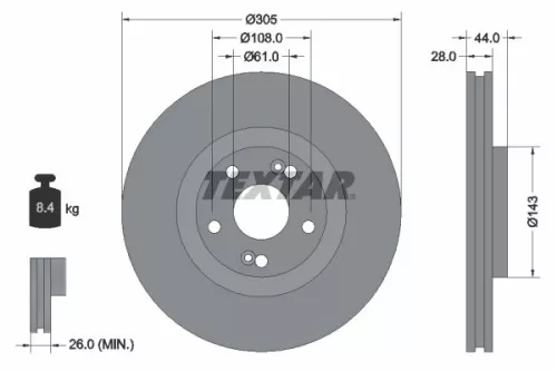 TEXTAR Brake Disc (92112300)