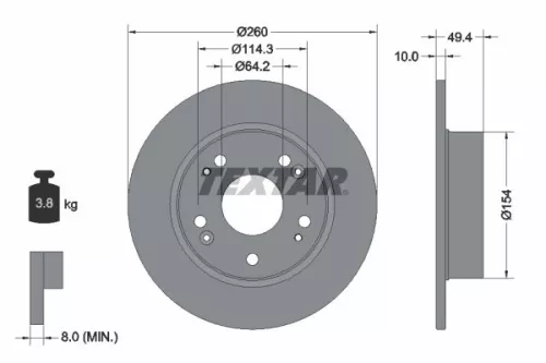 TEXTAR Brake Disc (92144603)