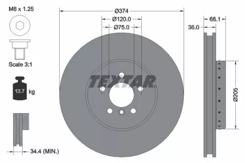 TEXTAR Brake Disc (92266025)
