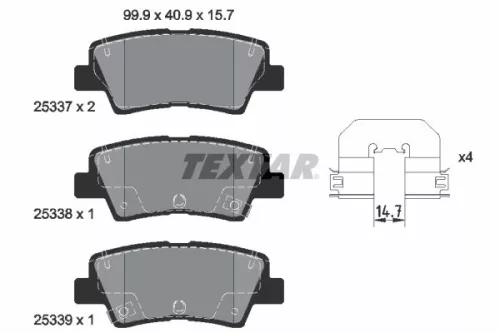 TEXTAR Brake Pad Set, disc brake (2533703)