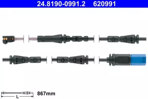 Warning Contact, brake pad wear
