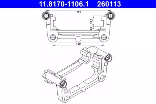 ATE Bracket, brake caliper (11.8170-1106.1)